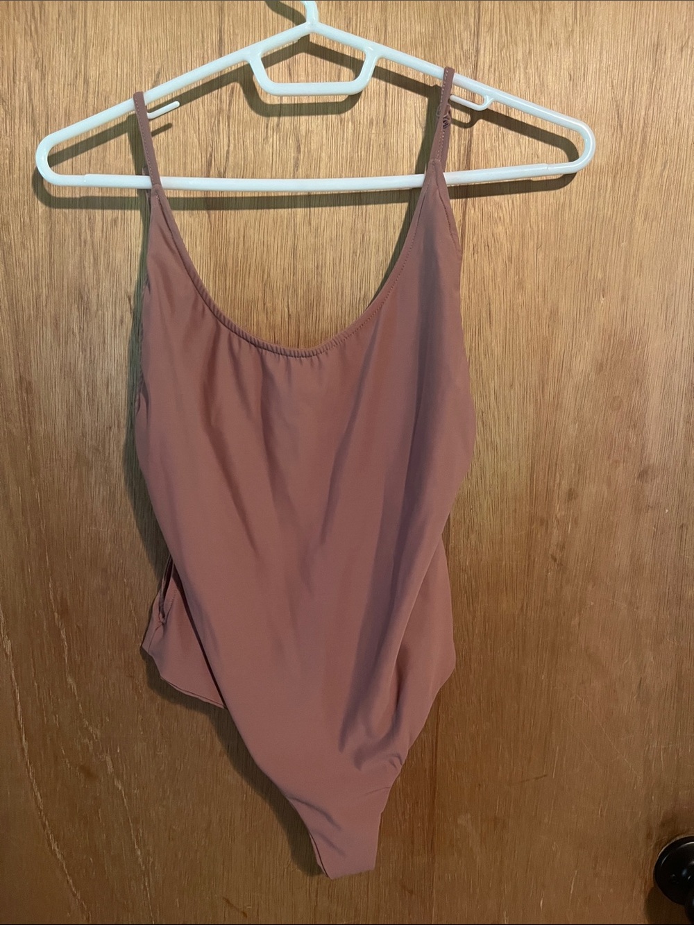 Scoop Neck One-Piece Swimsuit in Mauve